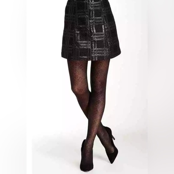 NWT Spanx Star Power Center Stage Patterned Shaping Tights Black Size A - Picture 1 of 3